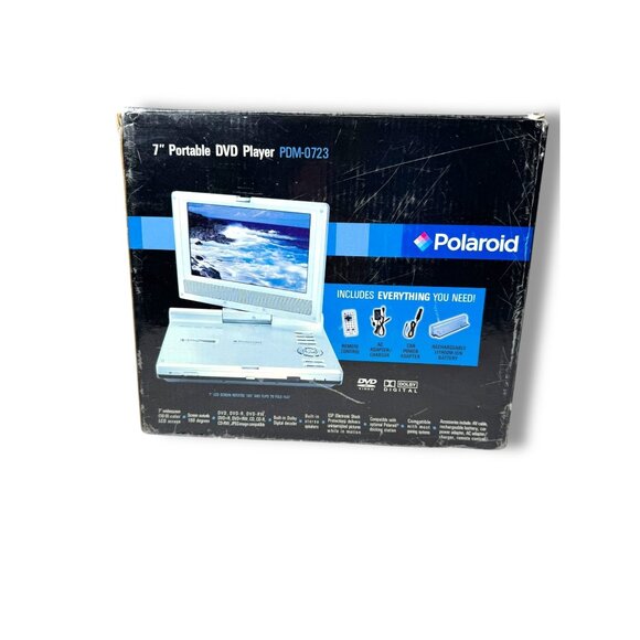Polaroid 7" Portable DVD Player PDM-0723 Silver Working Original Box - Picture 1 of 16